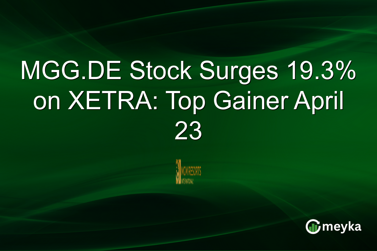 MGG.DE Stock Surges 19.3% on XETRA: Top Gainer April 23