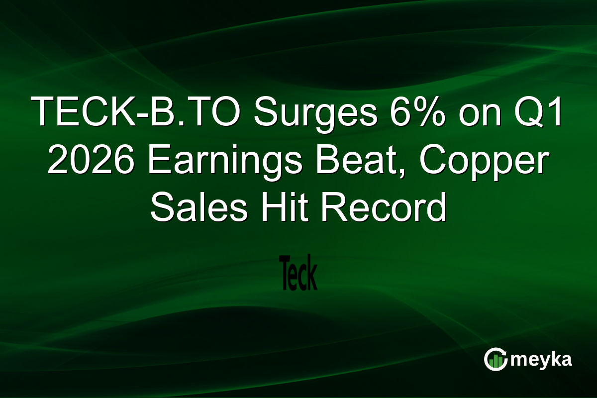 TECK-B.TO Surges 6% on Q1 2026 Earnings Beat, Copper Sales Hit Record