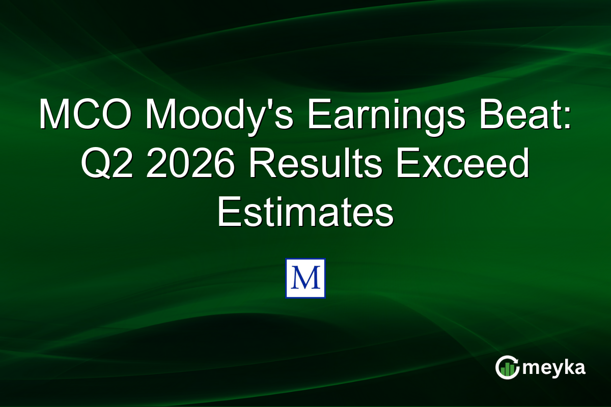 MCO Moody’s Earnings Beat: Q2 2026 Results Exceed Estimates