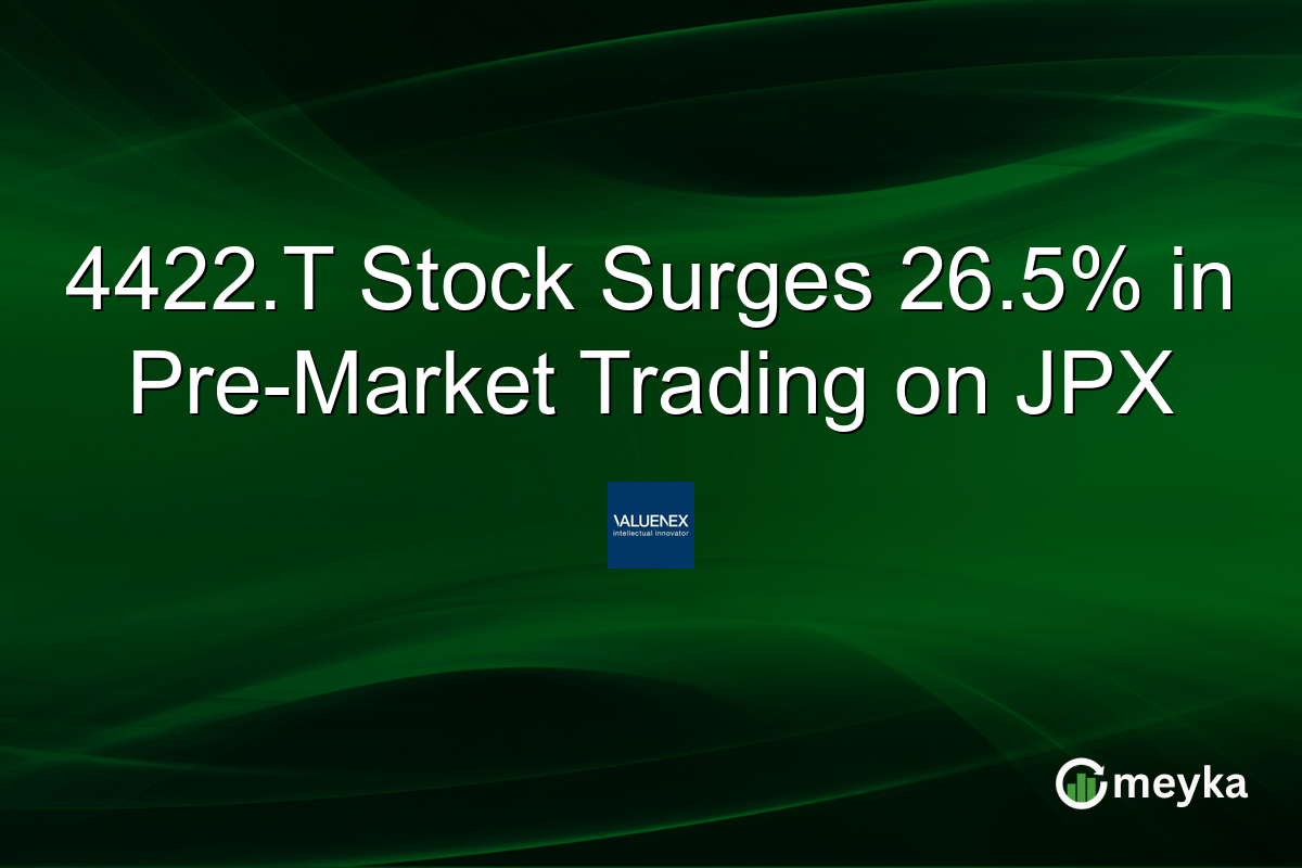4422.T Stock Surges 26.5% in Pre-Market Trading on JPX