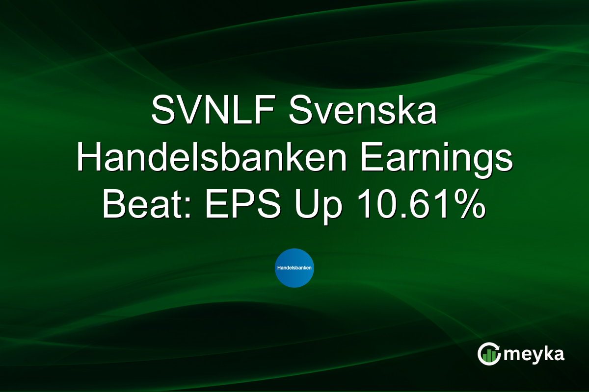 SVNLF Svenska Handelsbanken Earnings Beat: EPS Up 10.61%