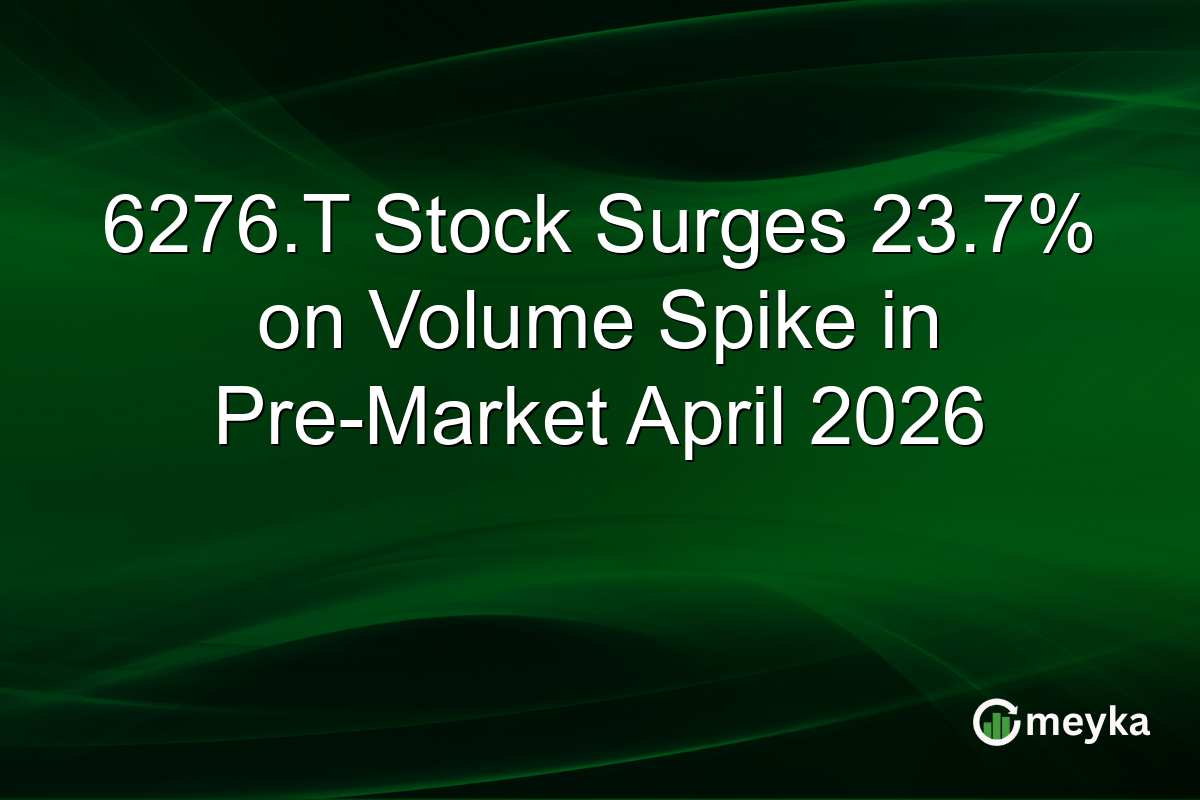 6276.T Stock Surges 23.7% on Volume Spike in Pre-Market April 2026