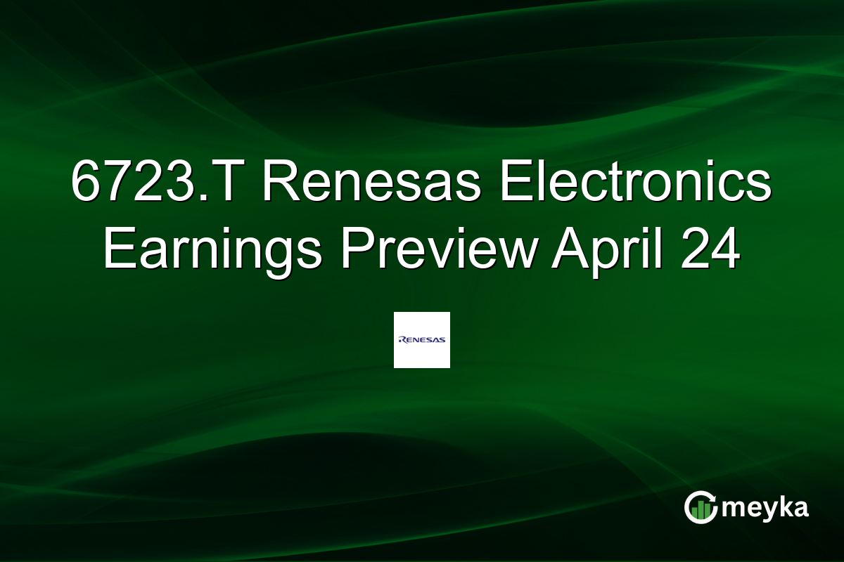 6723.T Renesas Electronics Earnings Preview April 24