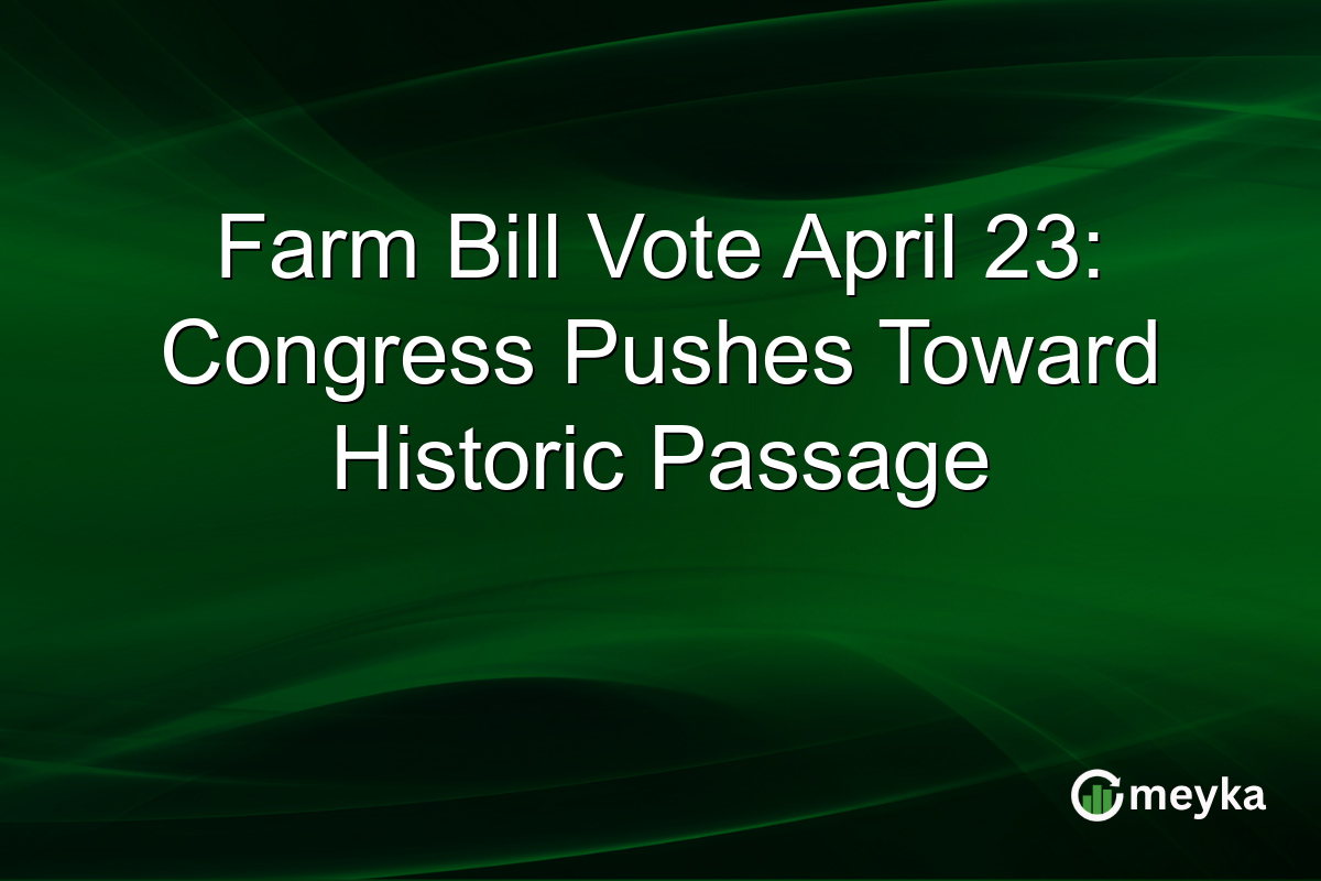 Farm Bill Vote April 23: Congress Pushes Toward Historic Passage