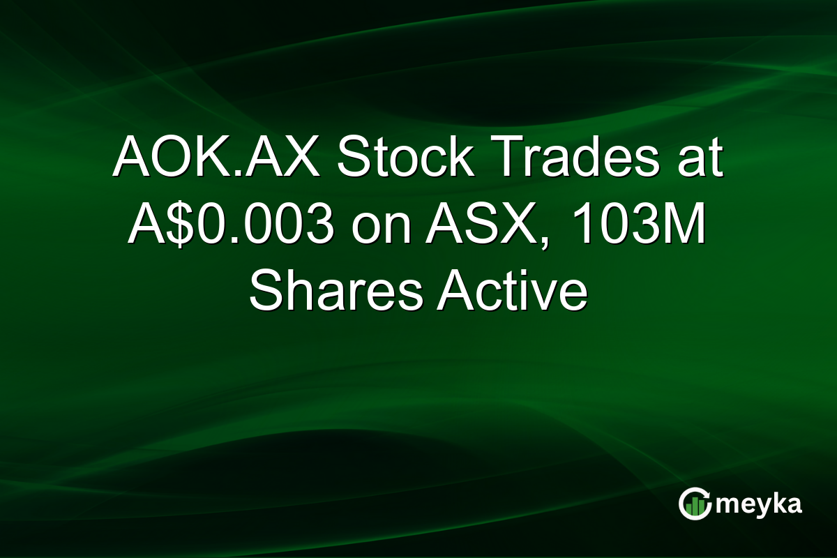 AOK.AX Stock Trades at A$0.003 on ASX, 103M Shares Active