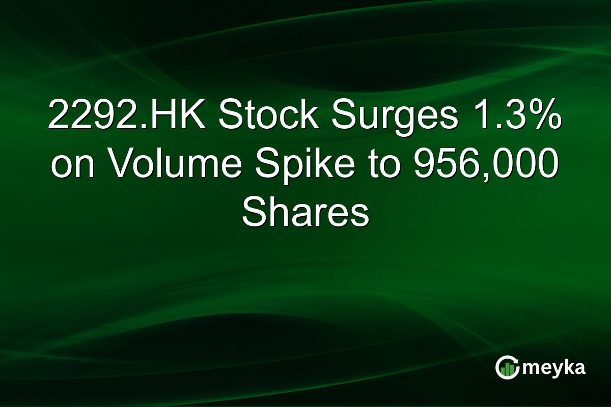 2292.HK Stock Surges 1.3% on Volume Spike to 956,000 Shares