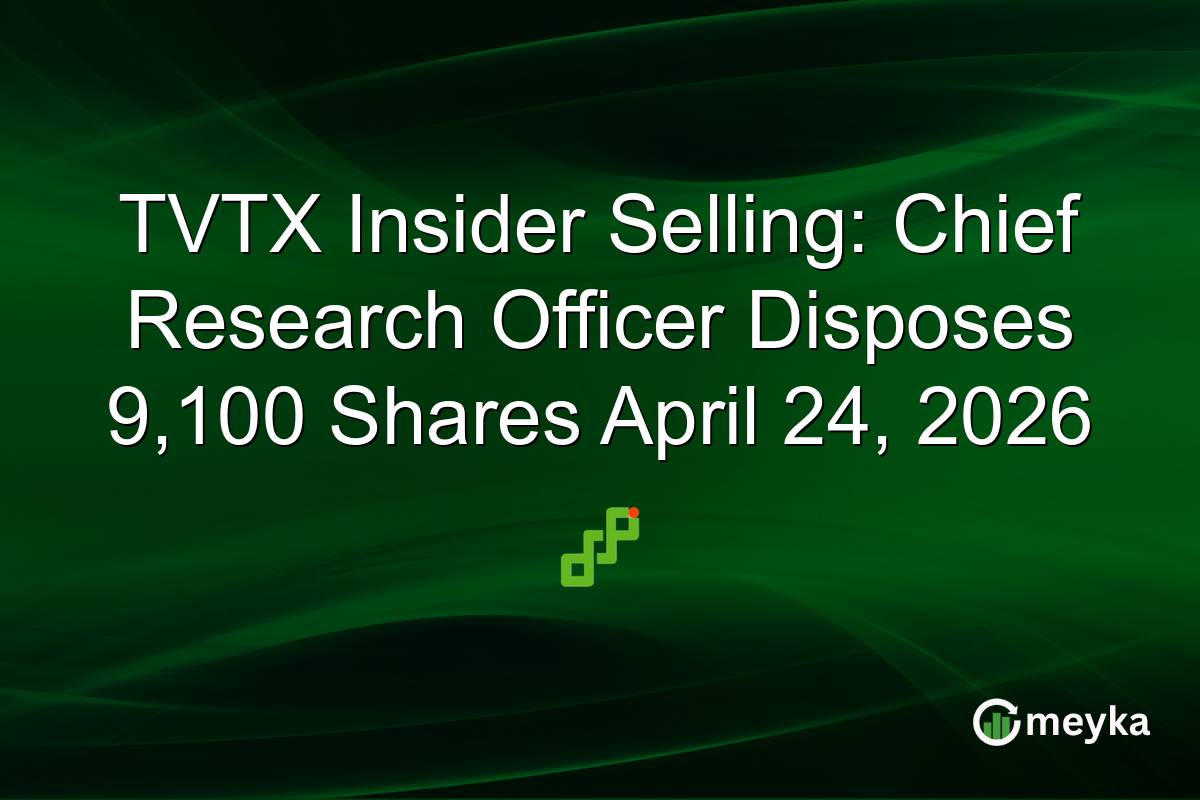 TVTX Insider Selling: Chief Research Officer Disposes 9,100 Shares April 24, 2026