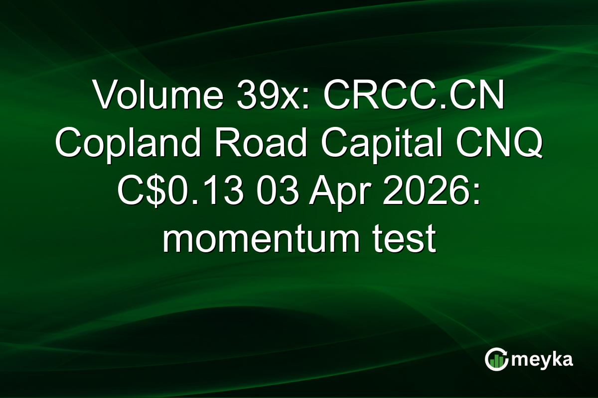 Volume 39x: CRCC.CN Copland Road Capital CNQ C$0.13 03 Apr 2026: momentum test