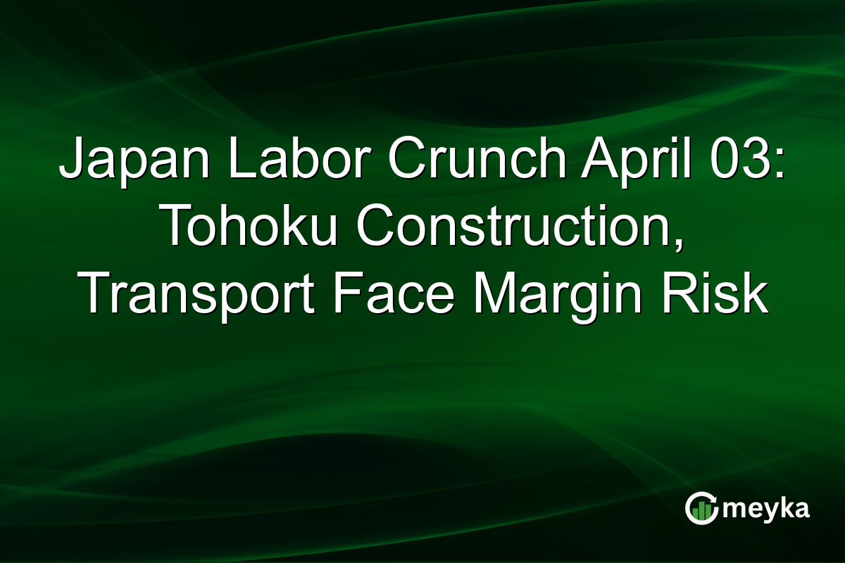 Japan Labor Crunch April 03: Tohoku Construction, Transport Face Margin Risk
