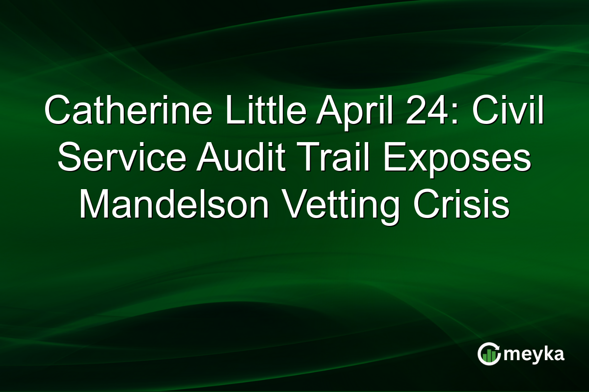 Catherine Little April 24: Civil Service Audit Trail Exposes Mandelson Vetting Crisis