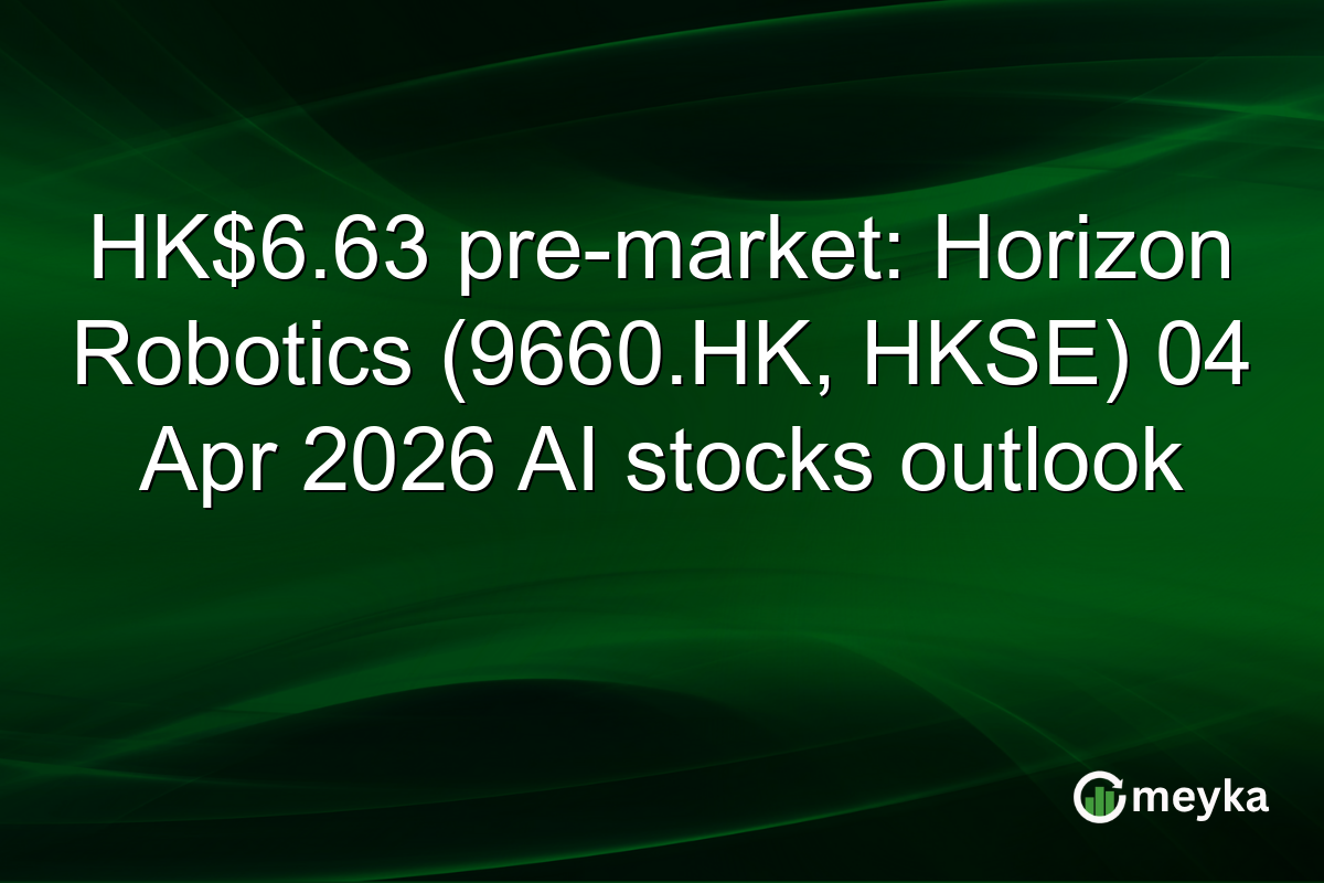 HK$6.63 pre-market: Horizon Robotics (9660.HK, HKSE) 04 Apr 2026 AI stocks outlook