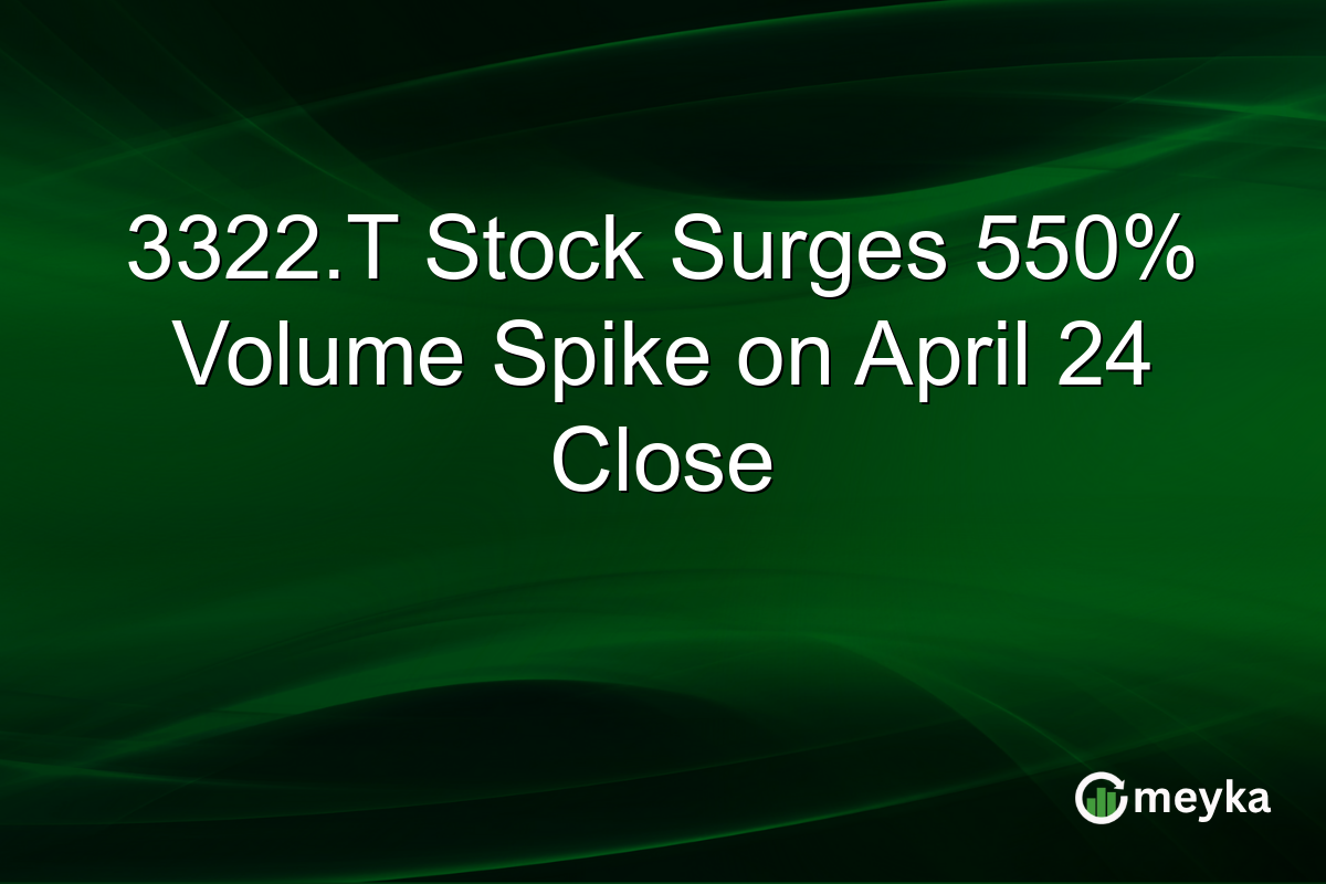 3322.T Stock Surges 550% Volume Spike on April 24 Close