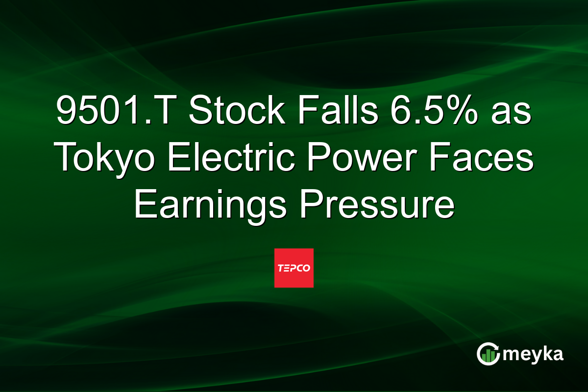 9501.T Stock Falls 6.5% as Tokyo Electric Power Faces Earnings Pressure