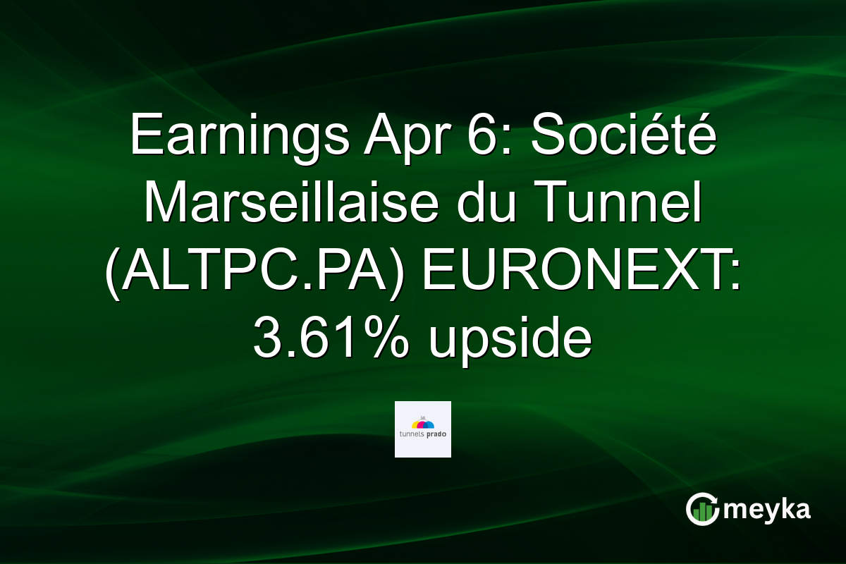 Earnings Apr 6: Société Marseillaise du Tunnel (ALTPC.PA) EURONEXT: 3.61% upside