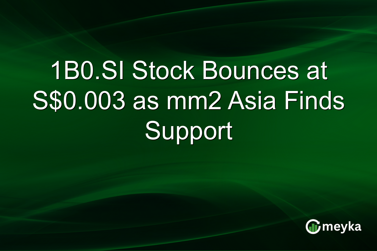 1B0.SI Stock Bounces at S$0.003 as mm2 Asia Finds Support