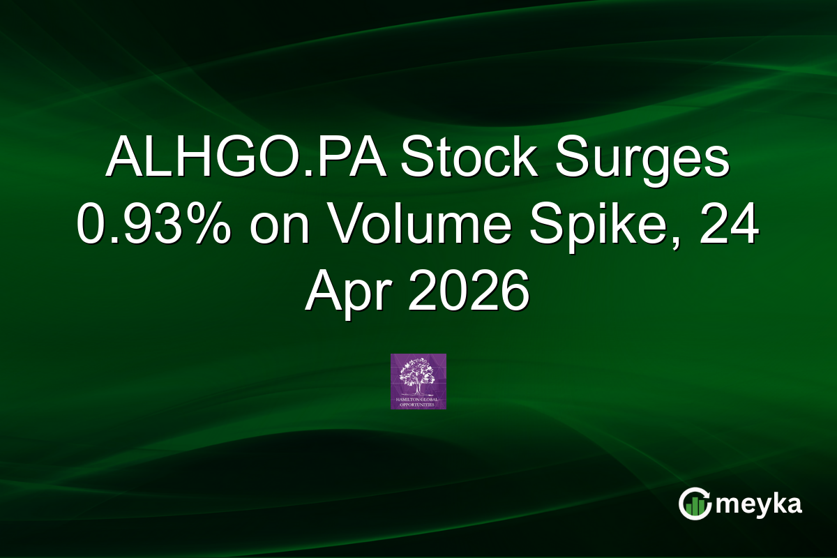 ALHGO.PA Stock Surges 0.93% on Volume Spike, 24 Apr 2026