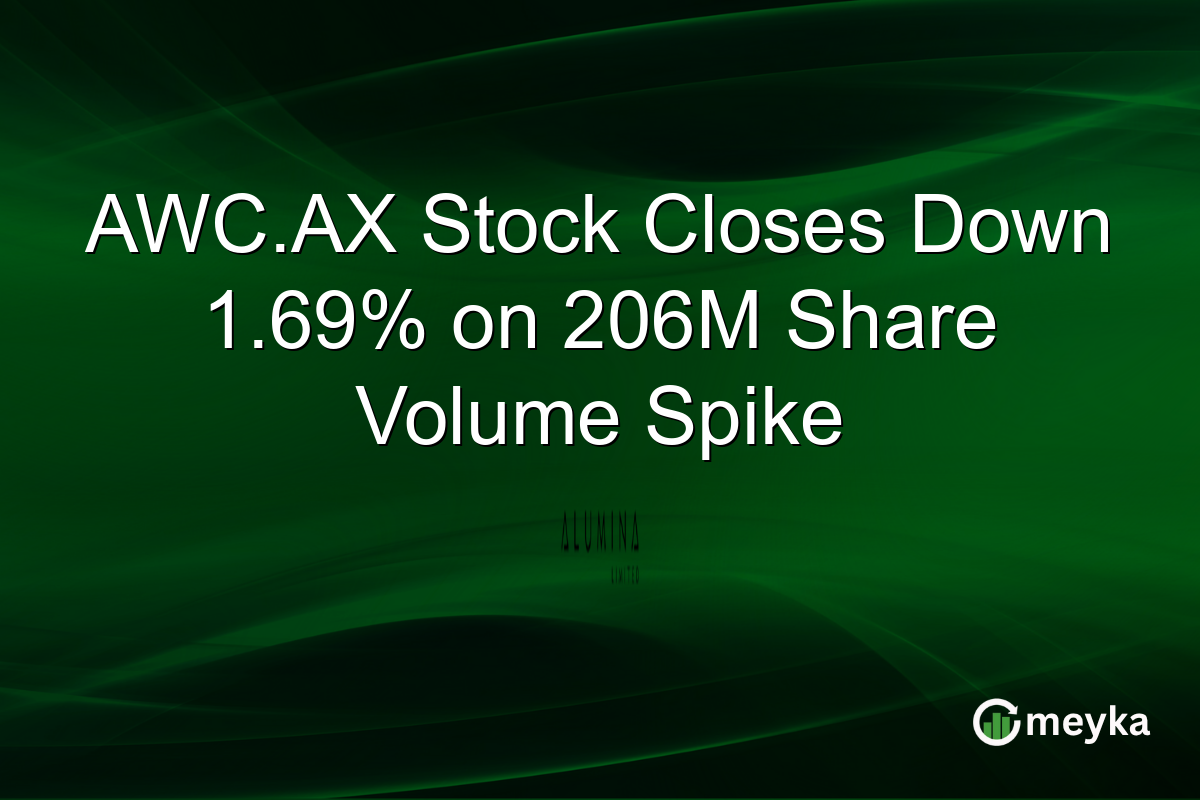 AWC.AX Stock Closes Down 1.69% on 206M Share Volume Spike