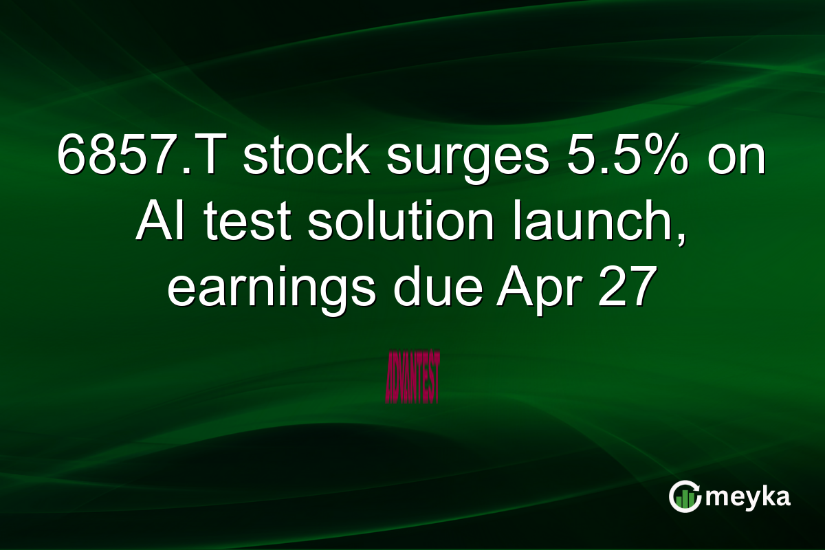 6857.T stock surges 5.5% on AI test solution launch, earnings due Apr 27
