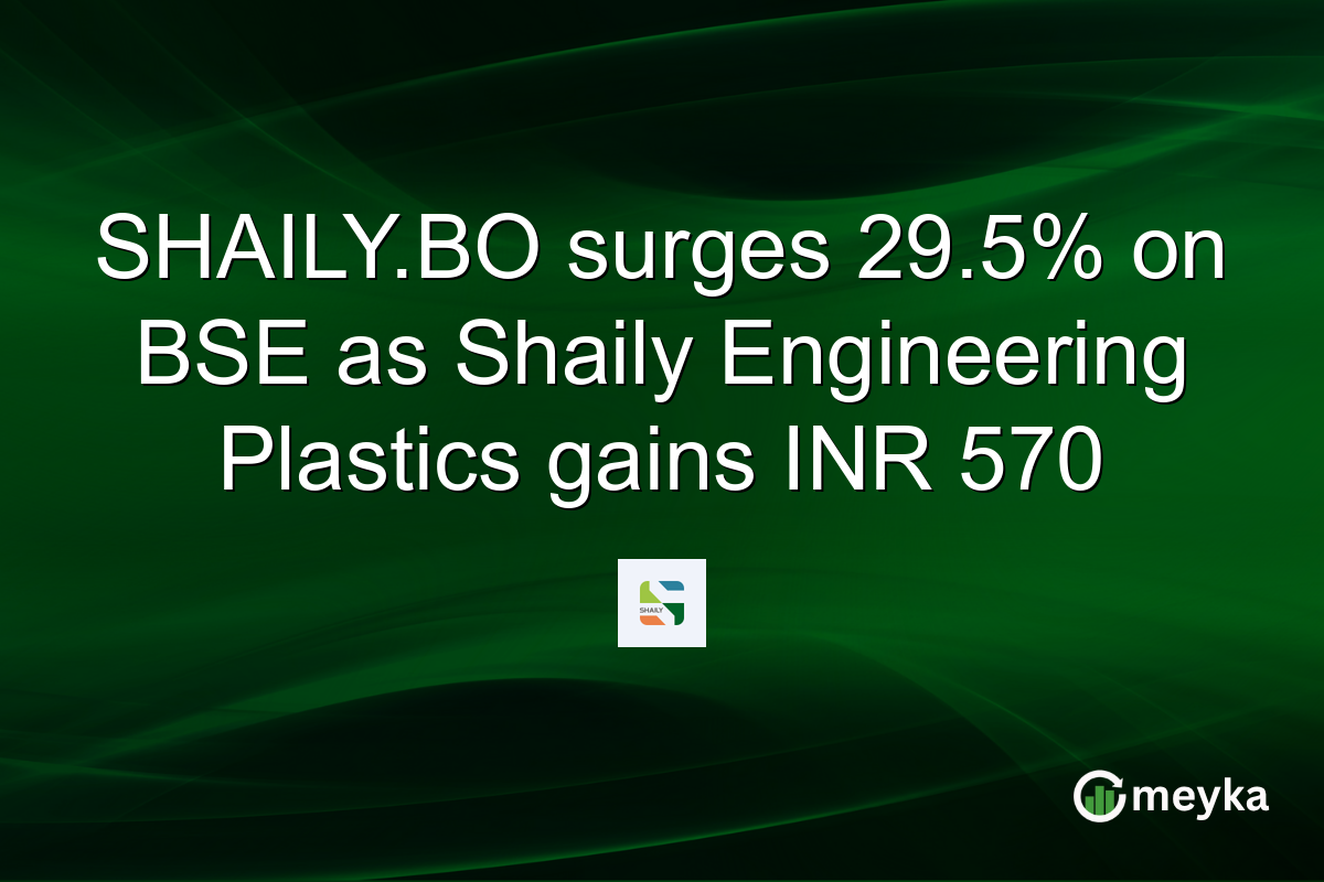 SHAILY.BO surges 29.5% on BSE as Shaily Engineering Plastics gains INR 570