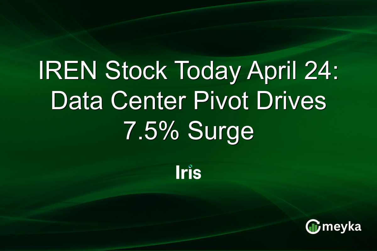 IREN Stock Today April 24: Data Center Pivot Drives 7.5% Surge