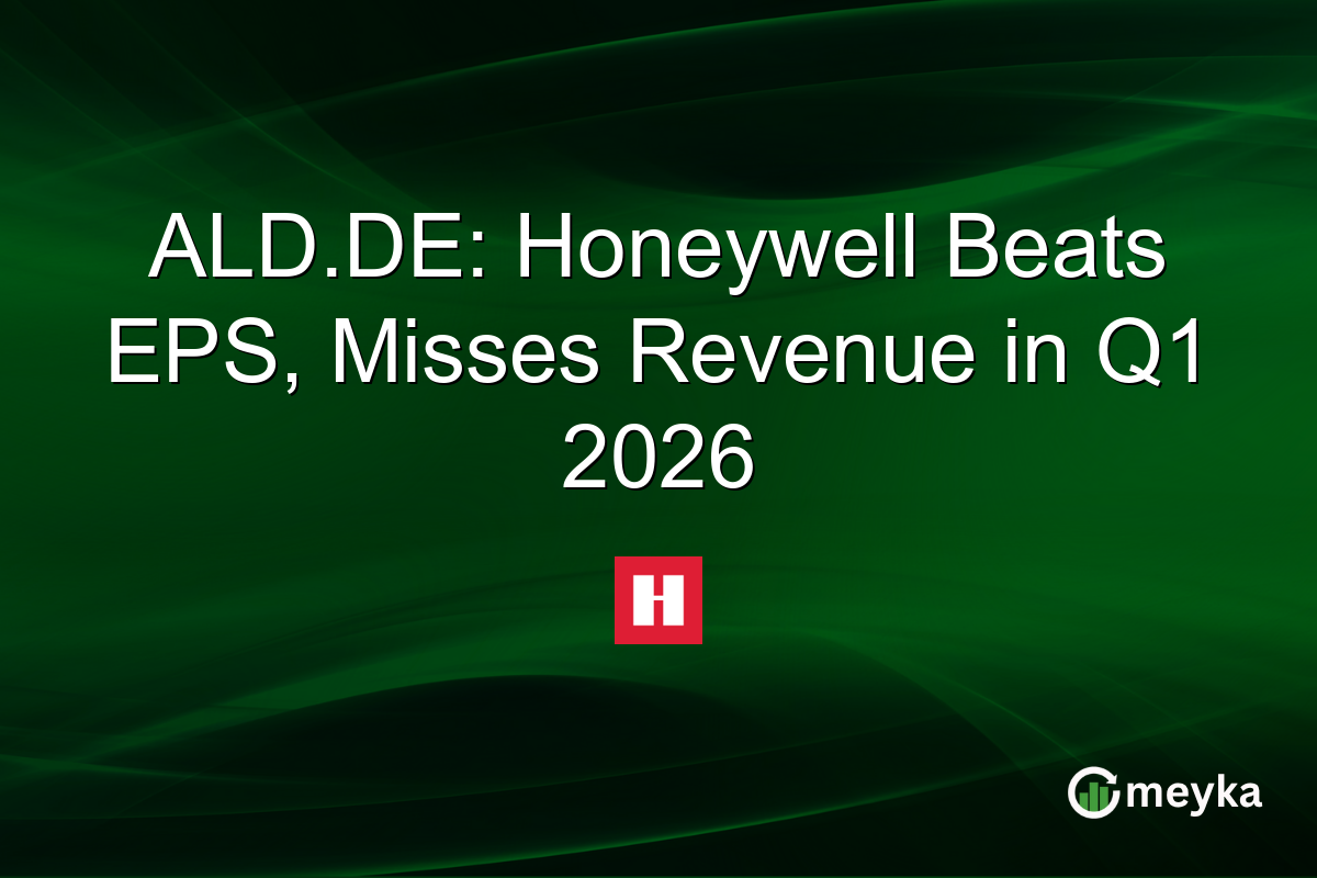 ALD.DE: Honeywell Beats EPS, Misses Revenue in Q1 2026