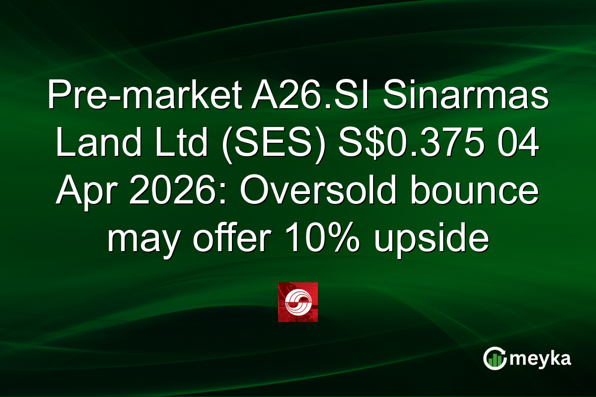 Pre-market A26.SI Sinarmas Land Ltd (SES) S$0.375 04 Apr 2026: Oversold bounce may offer 10% upside