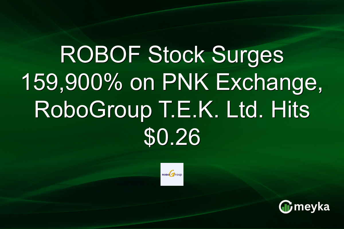 ROBOF Stock Surges 159,900% on PNK Exchange, RoboGroup T.E.K. Ltd. Hits $0.26