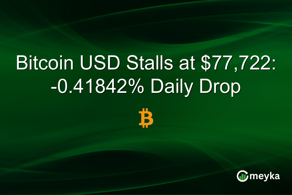 Bitcoin USD Stalls at $77,722: -0.41842% Daily Drop
