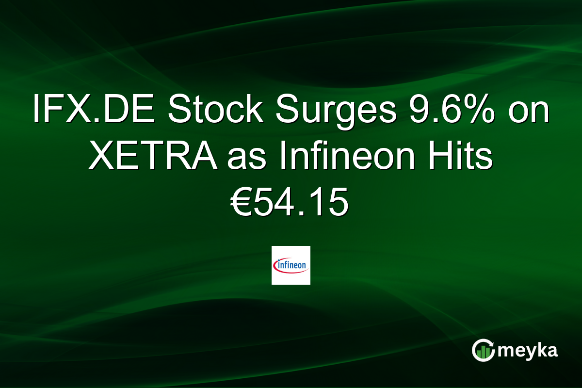 IFX.DE Stock Surges 9.6% on XETRA as Infineon Hits €54.15