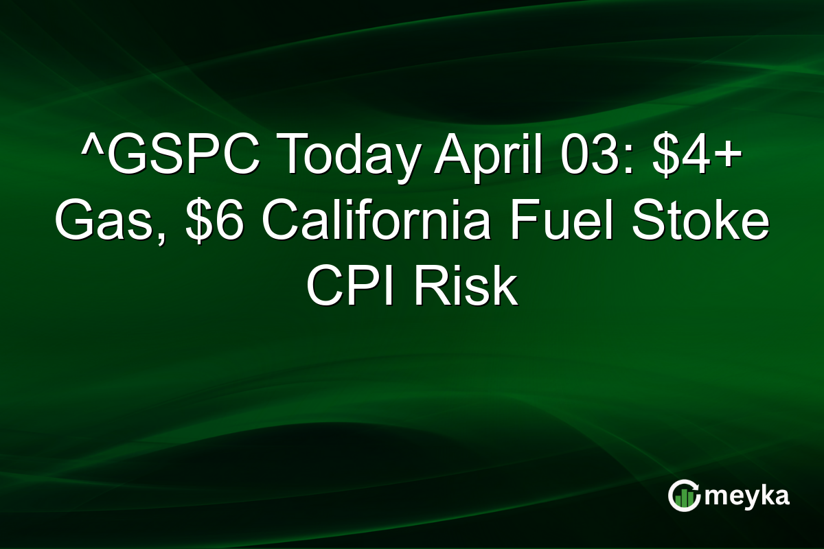 ^GSPC Today April 03: $4+ Gas, $6 California Fuel Stoke CPI Risk