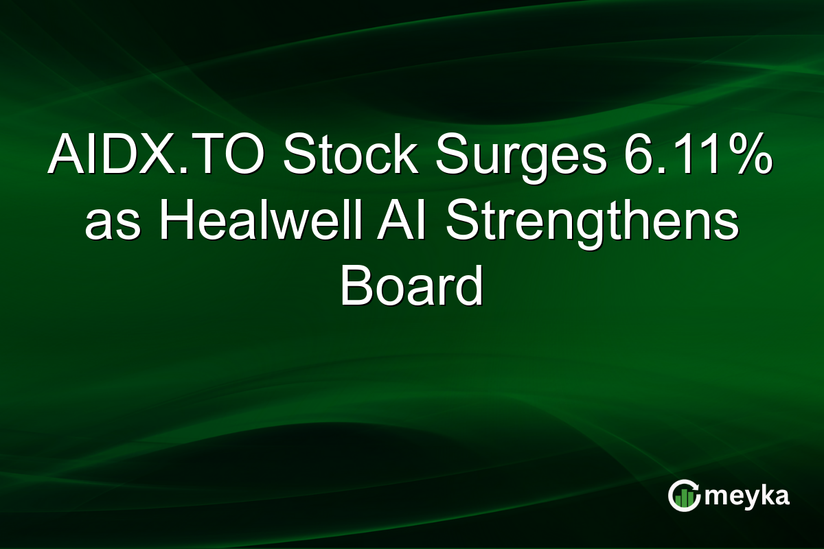 AIDX.TO Stock Surges 6.11% as Healwell AI Strengthens Board