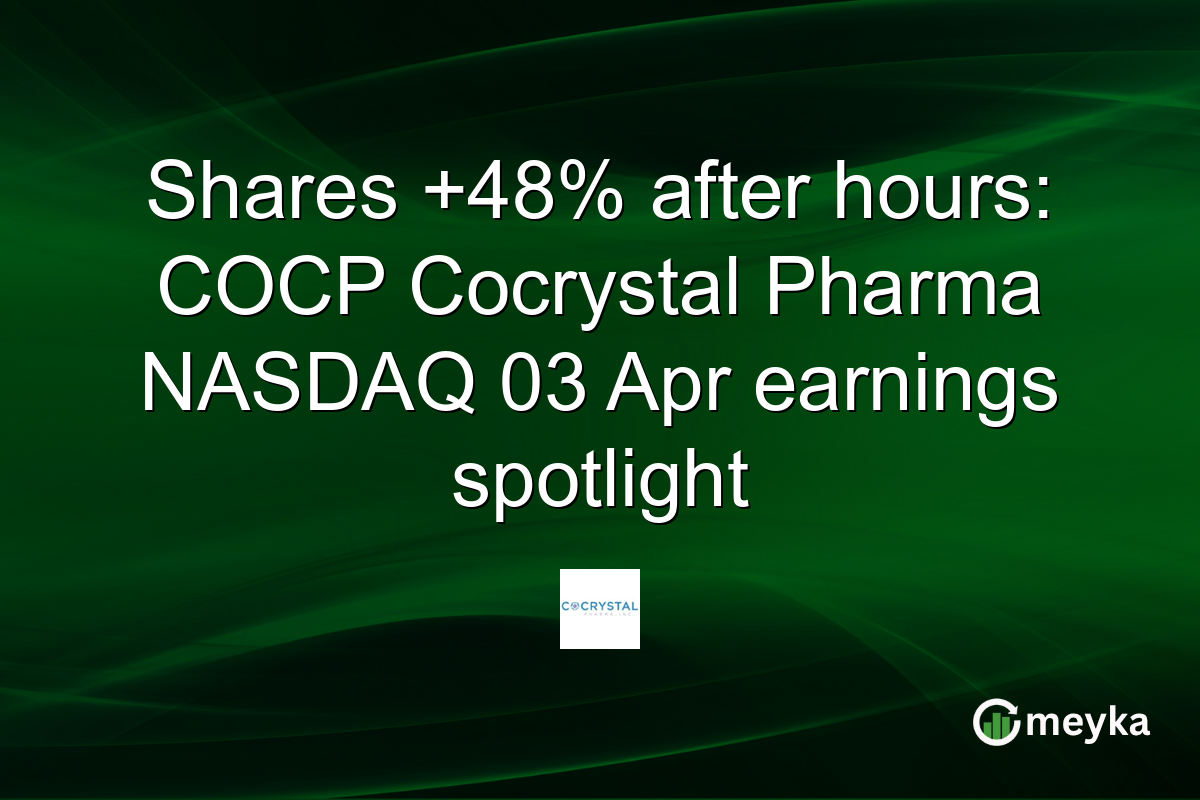 Shares +48% after hours: COCP Cocrystal Pharma NASDAQ 03 Apr earnings spotlight