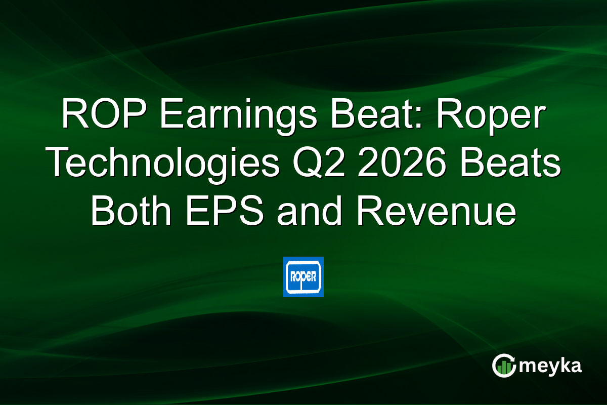 ROP Earnings Beat: Roper Technologies Q2 2026 Beats Both EPS and Revenue