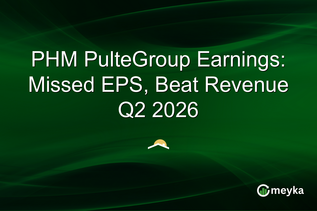 PHM PulteGroup Earnings: Missed EPS, Beat Revenue Q2 2026