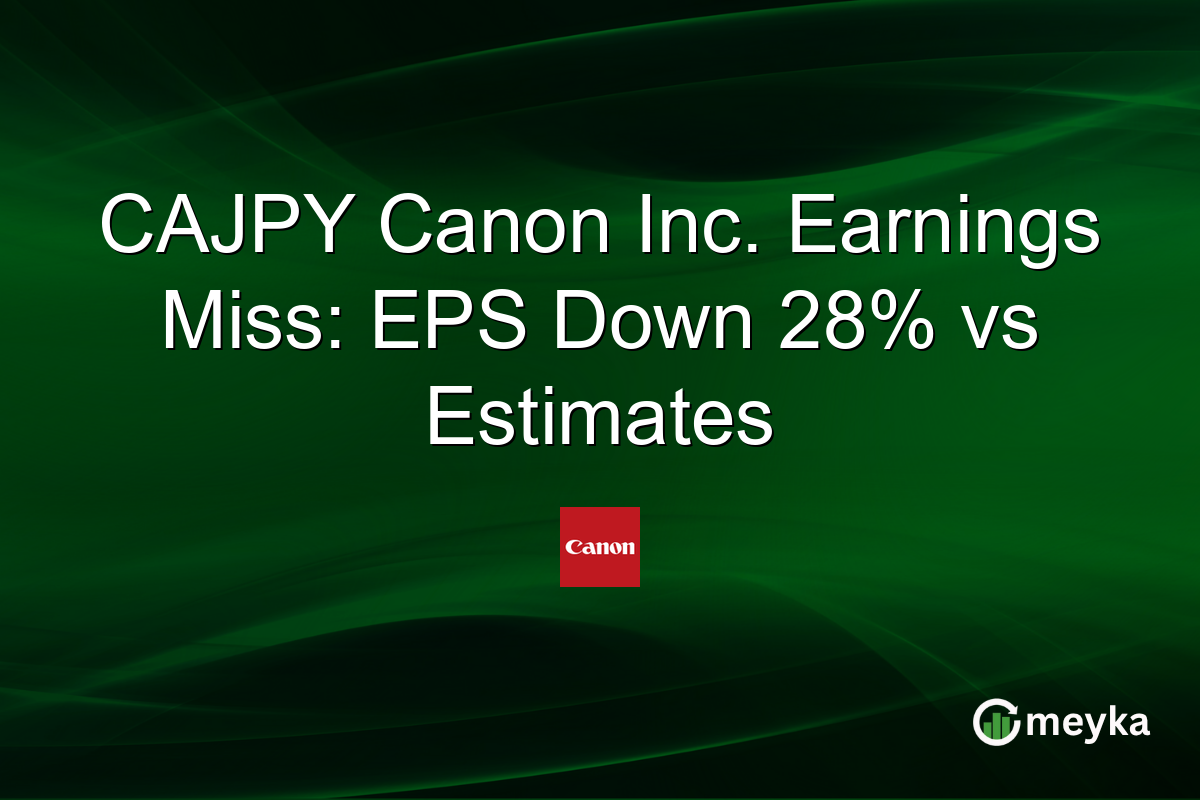 CAJPY Canon Inc. Earnings Miss: EPS Down 28% vs Estimates