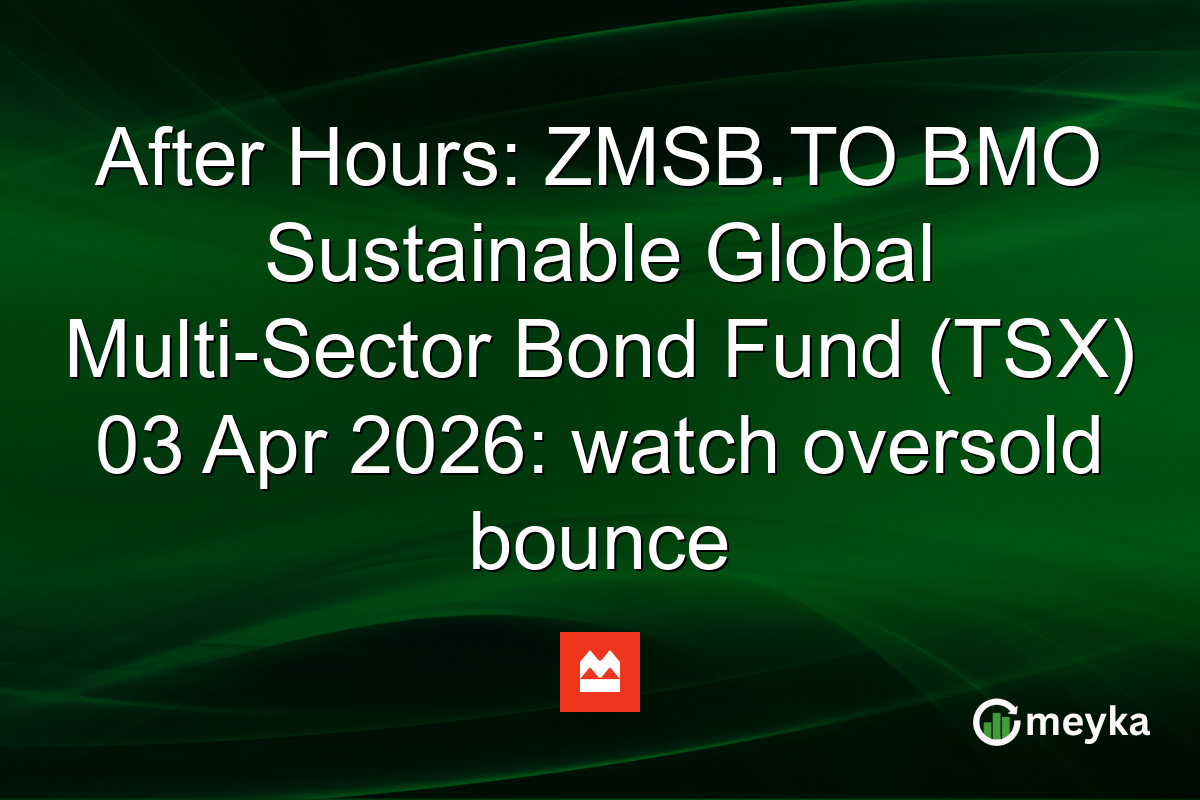 After Hours: ZMSB.TO BMO Sustainable Global Multi-Sector Bond Fund (TSX) 03 Apr 2026: watch oversold bounce
