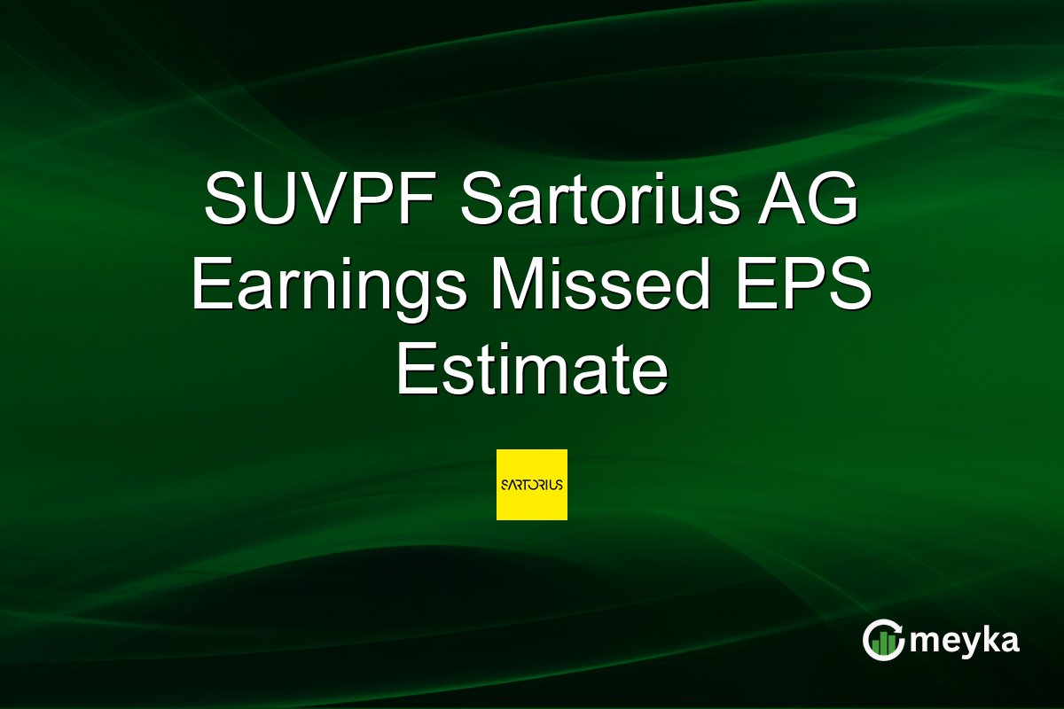 SUVPF Sartorius AG Earnings Missed EPS Estimate