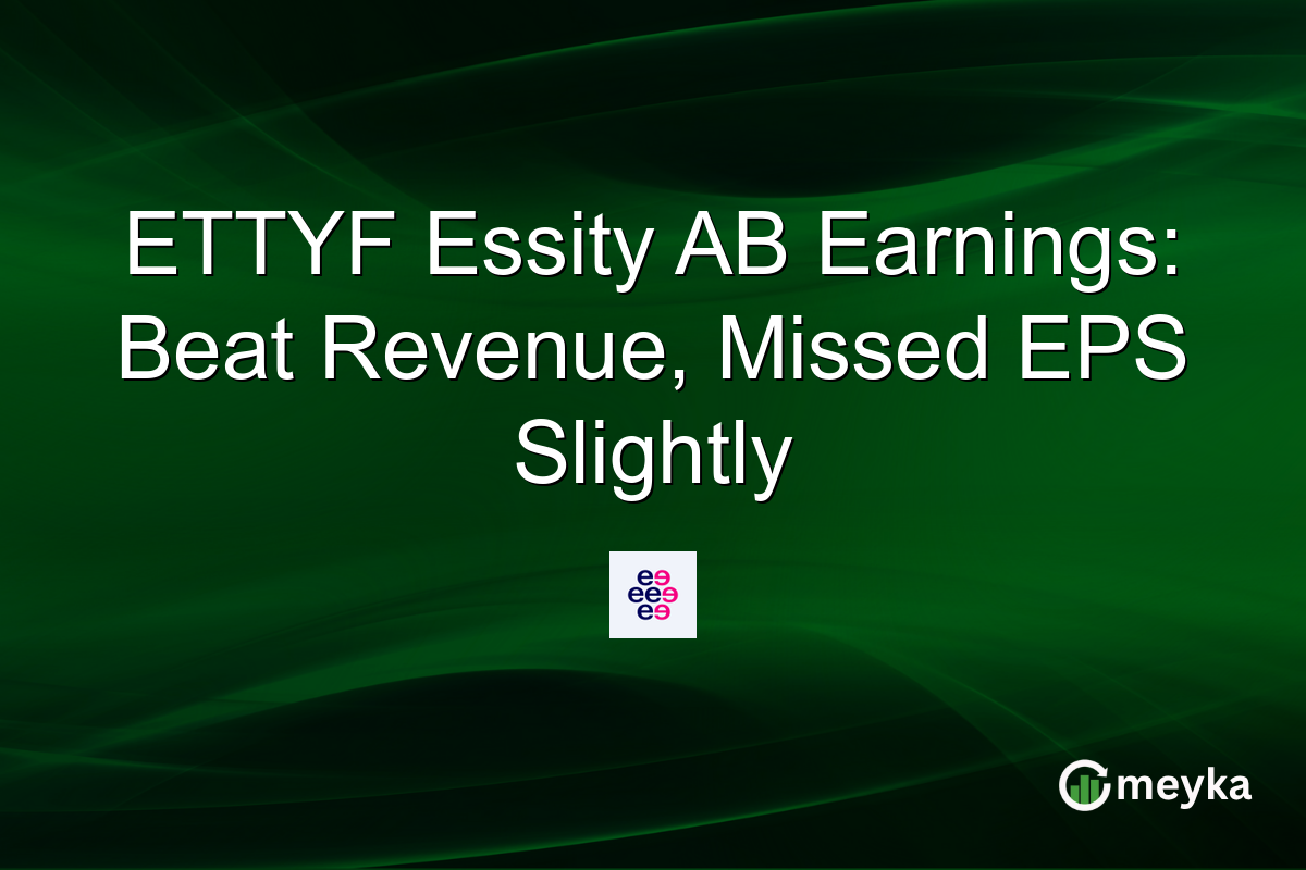 ETTYF Essity AB Earnings: Beat Revenue, Missed EPS Slightly