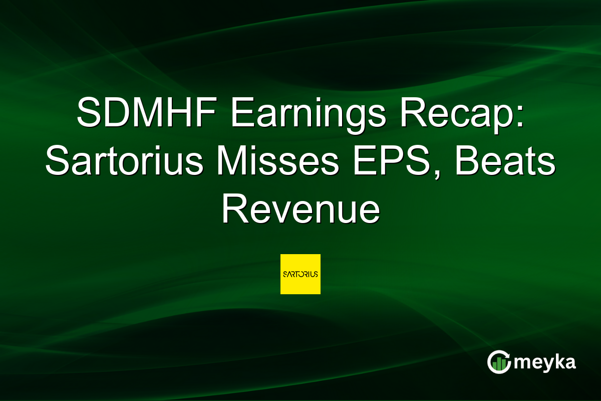 SDMHF Earnings Recap: Sartorius Misses EPS, Beats Revenue