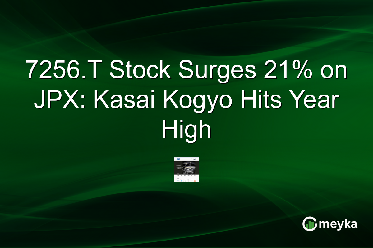 7256.T Stock Surges 21% on JPX: Kasai Kogyo Hits Year High