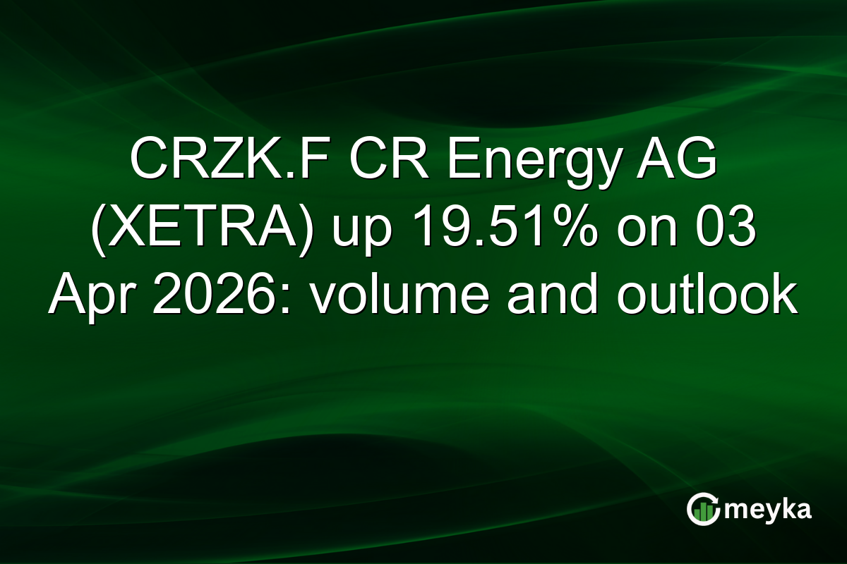 CRZK.F CR Energy AG (XETRA) up 19.51% on 03 Apr 2026: volume and outlook