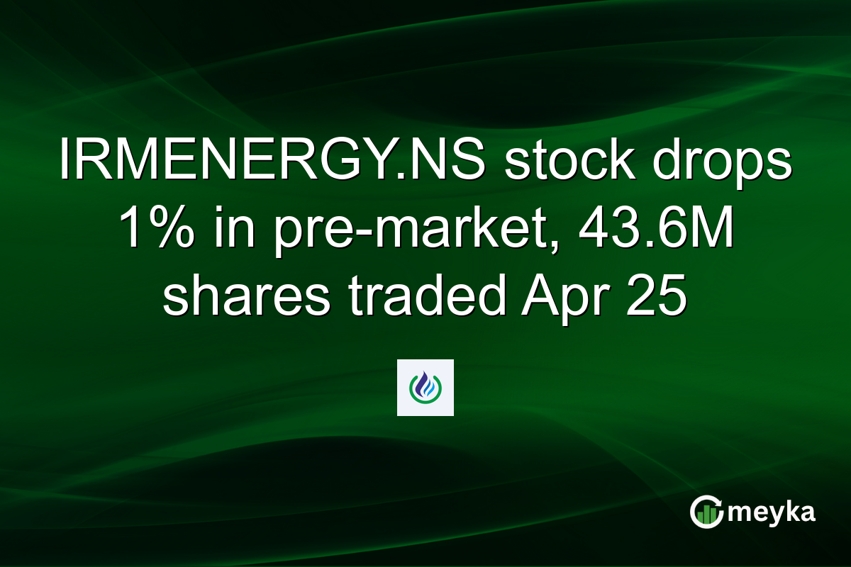 IRMENERGY.NS stock drops 1% in pre-market, 43.6M shares traded Apr 25