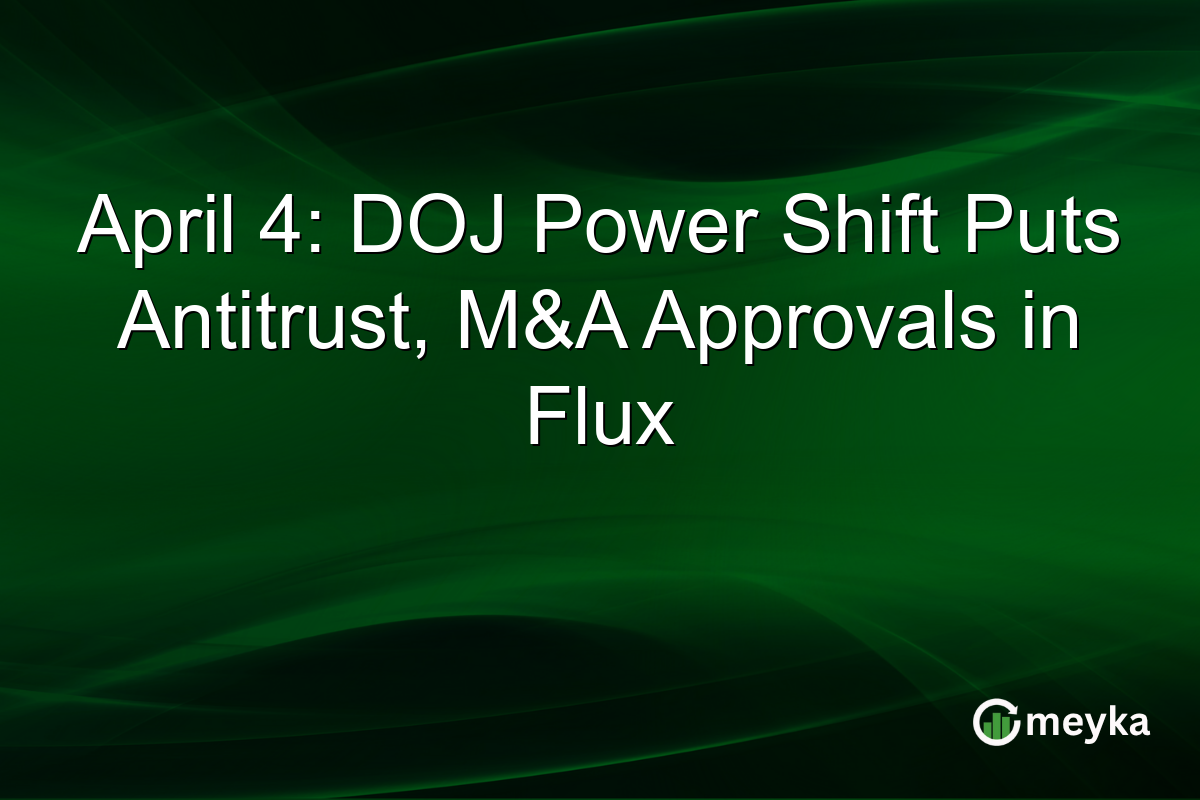 April 4: DOJ Power Shift Puts Antitrust, M&A Approvals in Flux