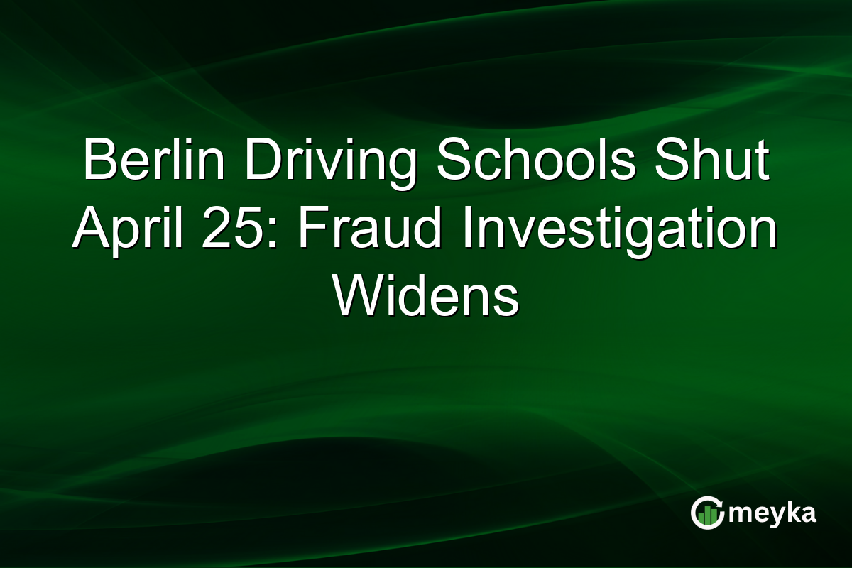 Berlin Driving Schools Shut April 25: Fraud Investigation Widens