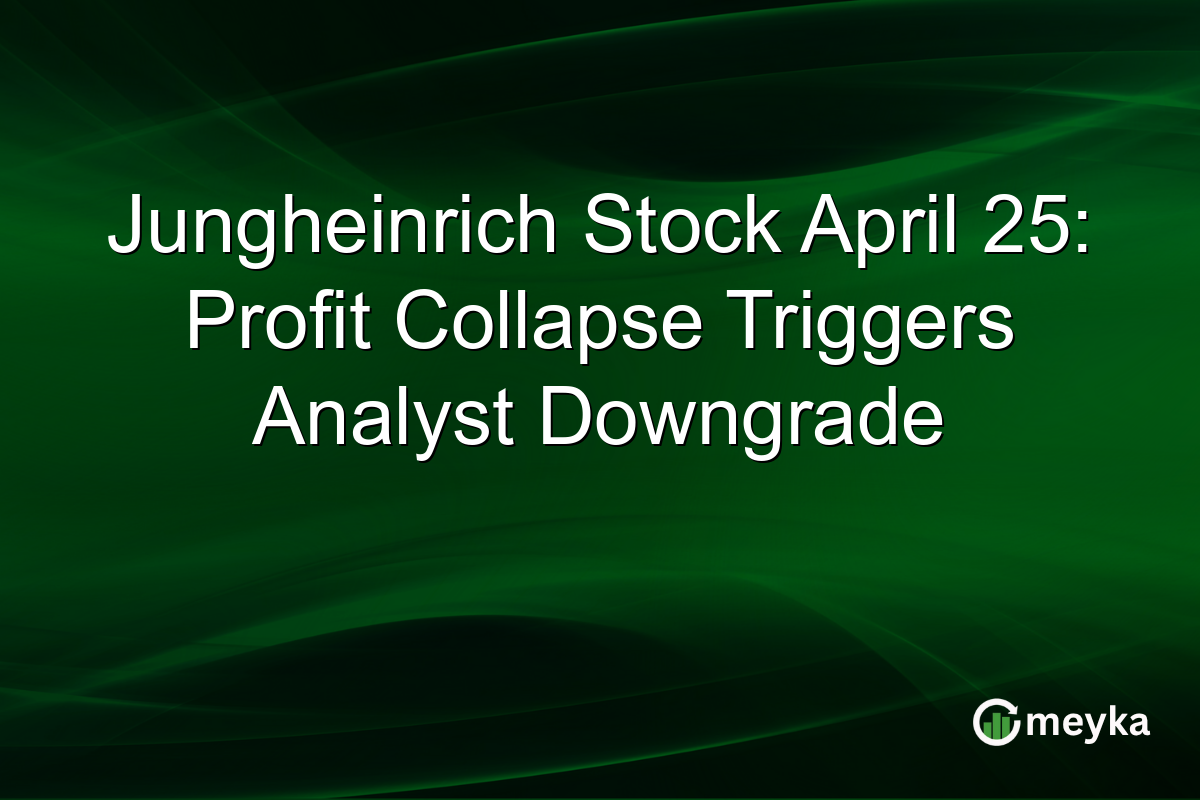 Jungheinrich Stock April 25: Profit Collapse Triggers Analyst Downgrade