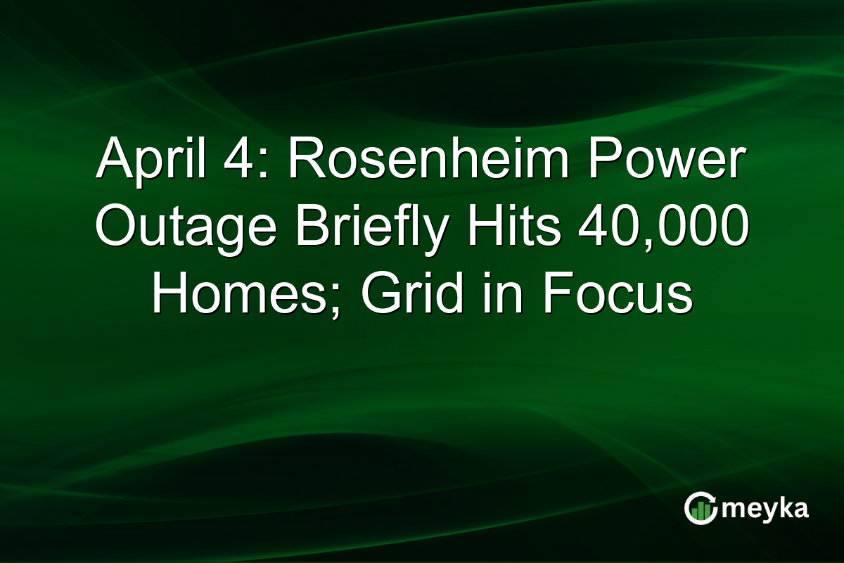 April 4: Rosenheim Power Outage Briefly Hits 40,000 Homes; Grid in Focus