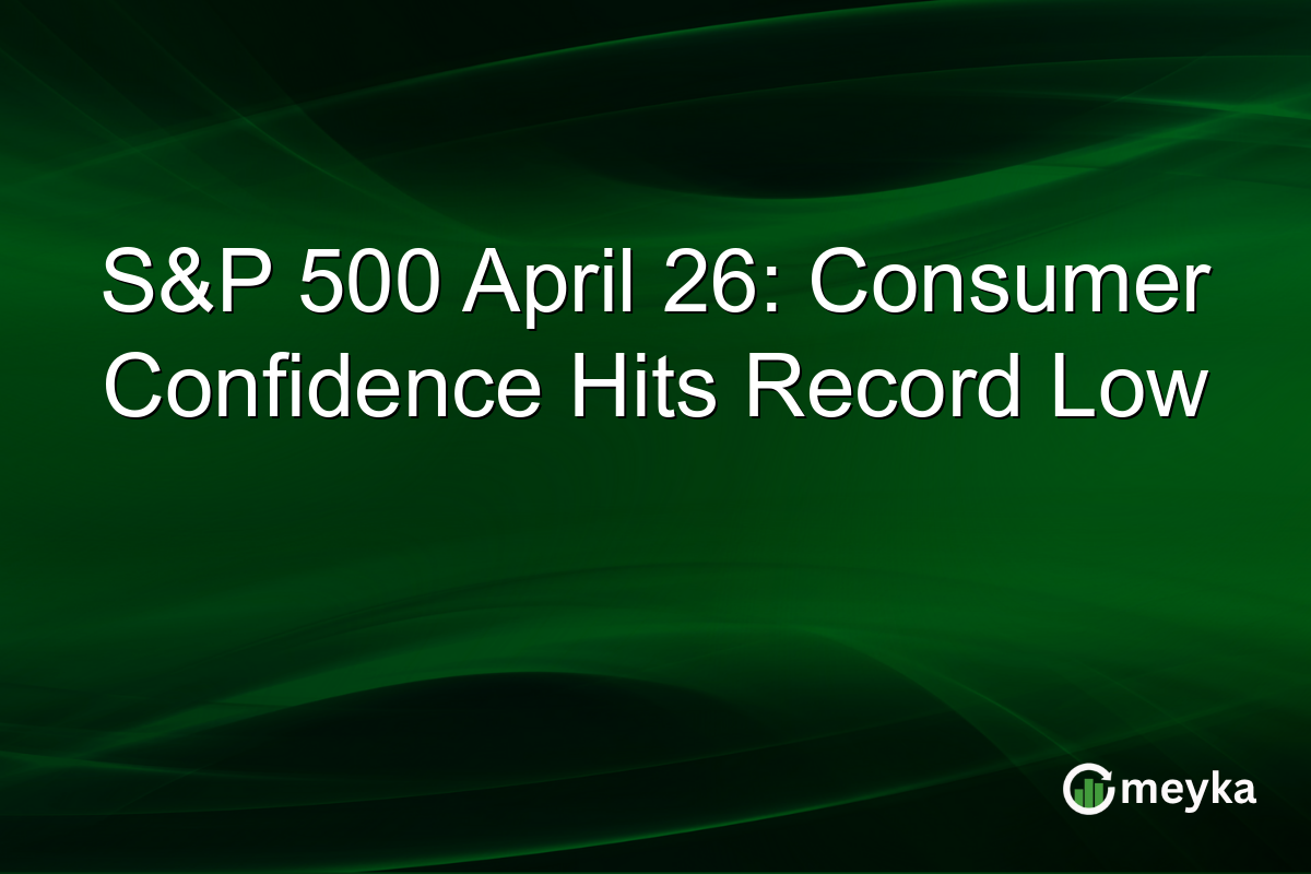 S&P 500 April 26: Consumer Confidence Hits Record Low