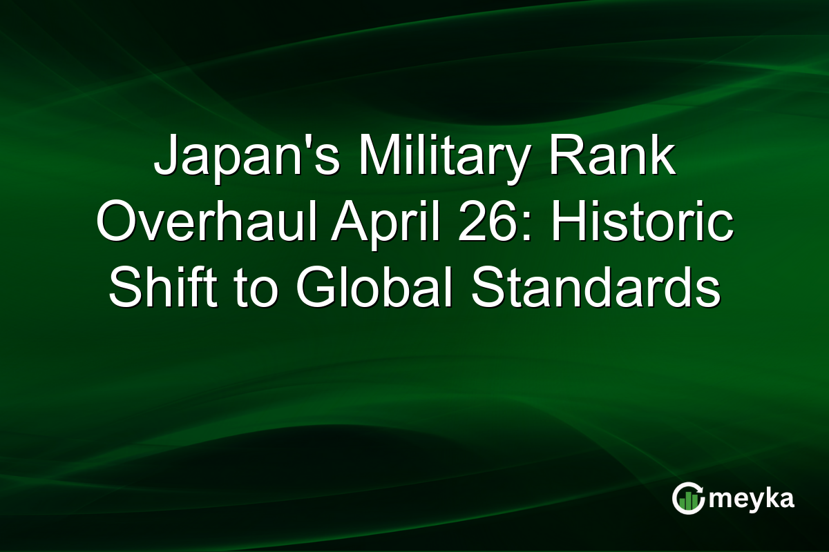 Japan’s Military Rank Overhaul April 26: Historic Shift to Global Standards