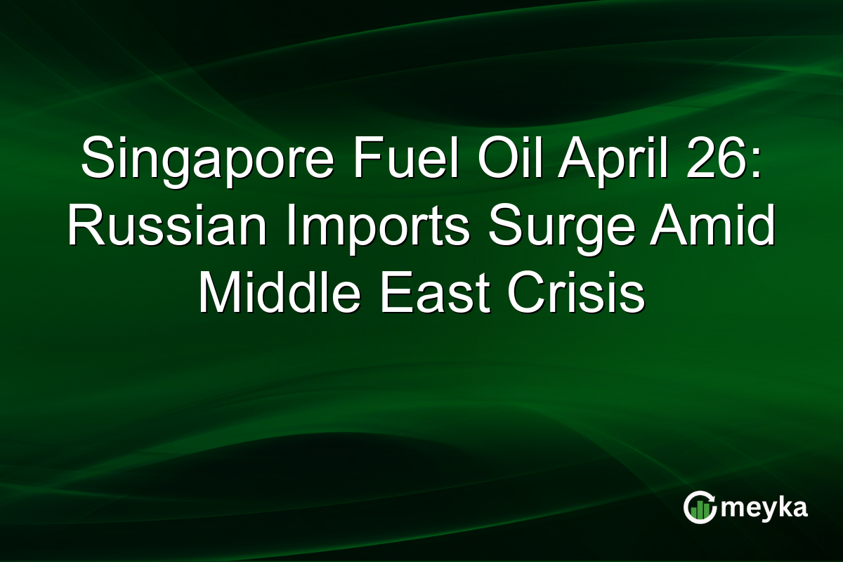 Singapore Fuel Oil April 26: Russian Imports Surge Amid Middle East Crisis