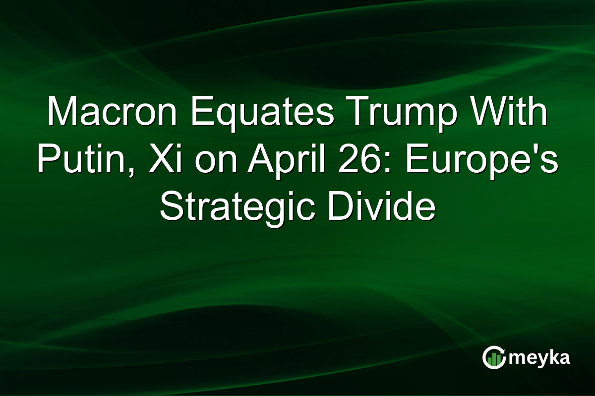 Macron Equates Trump With Putin, Xi on April 26: Europe’s Strategic Divide